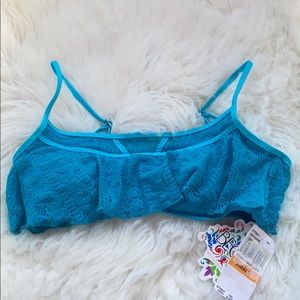 Becca Turquoise bikini top Sz S